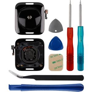 Back Cover Glass Heart Rate Part Connector Compatible with Apple Watch Series SE 40mm Model A2353 A2355 (GPS+Cellular) with Tools