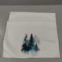 ATPOM Misty Winter Pine Tree Forest Kitchen Towels, Navy Blue Winter Foggy Pine Tree Nature Landscape Decorative Hand Towels, Farmhouse Rustic Dish Tea Towel, 16x24 Inches Set of 2