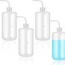 4-Pack Large 1000ml (33oz) Tattoo Squeeze Bottles, Plastic Wash Bottles with Curved Tip & Scale, Leak-Proof Squirt Bottle for Lab, Gardening, Tattoo & Plant Watering