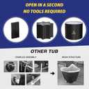 Portable Bathtub for Adults, Easy to Assemble Collapsible Bathtub 31.5"L x 26", Suitable for Travel, Camping and Outdoor Activities (Black, L)