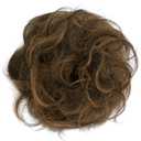 CAISHA 100% HUMAN HAIR Scrunchie Hair Piece Updo Braid Hair Scrunchy Messy Bun Brown Mix H312l  brown mix #4H30 H312l