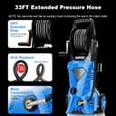 4500PSI Electric Pressure Washer 2.8GPM Power Washer 1600W High Pressure Cleaner Machine with 4 Nozzles Foam Cannon Powerwasher for Home Use