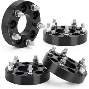 KSP 5x4.5 to 5x5 Wheel Adapters for JK JKU WK WJ XK Wheels on TJ YJ KK SJ XJ MJ KJ ZJ Vehicles, 1.25" 5x114.3mm to 5x127mm Forged Wheel Spacers 71.5mm Bore with 1/2-20 Thread Studs, Black 4Pcs