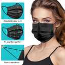ZTANPS 100 PCS Disposable Face Masks, Black Disposable Masks, 3 Ply Protection Face Masks