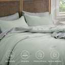Bedsure Waffle Comforter Set King, Sage Green Soft Bedding, Waffle Weave Bed Set, 3 Pieces, 1 Comforter (104"x90") and 2 Pillow Shams, Cotton Shell and Polyester Lining for All Seasons