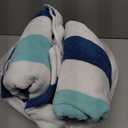 COTTON CRAFT Oversized Beach Towels - 2 Pack XXL 35x84 - The Big Kahuna 7 Foot Extra Large Beach Blanket Towel - Big & Tall - Huge 100% Cotton Velour Plush Soft Luxury Towel - Cabana Stripe Blue