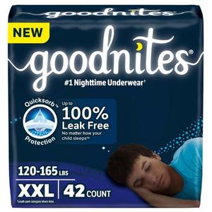 Goodnites Boys' Nighttime Bedwetting Underwear, Size XXL, 21 Ct (2 Packs)