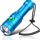 WINDFIRE Scuba Diving Light  Super Bright Diving Flashlight with 3 Modes & Power Indicator, IP68 Waterproof Rechargeable Underwater Torch for Scuba Diving, Snorkeling, and Underwater Exploration (DM06-Blue)