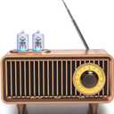 COLSUR Retro Bluetooth Speaker, Vintage Radio, bass, Bluetooth 5.1 Wireless Connection, Suitable for Home Office, Outdoor Party, Portable Speaker, Suitable for iPhone, Android Speaker (Yellow)