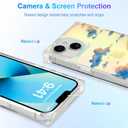 Cute Case for iPhone 13 Case for Women Girls with Iridescent Cloud Pattern Design, Aesthetic Trendy Girly Matte Glitter Sparkly Rainbow Rectangle Protective Phone Cover, Sun Set Sky