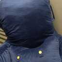 SLIGUY Reading Pillow-Extra Large 31" Bed Rest Pillow with Detachable Neck Roll & Arms for Sitting in Bed or Couch-Adult Backrest Reading Pillow for Reading/Watching TV/Gaming/Relaxing-Dark Blue