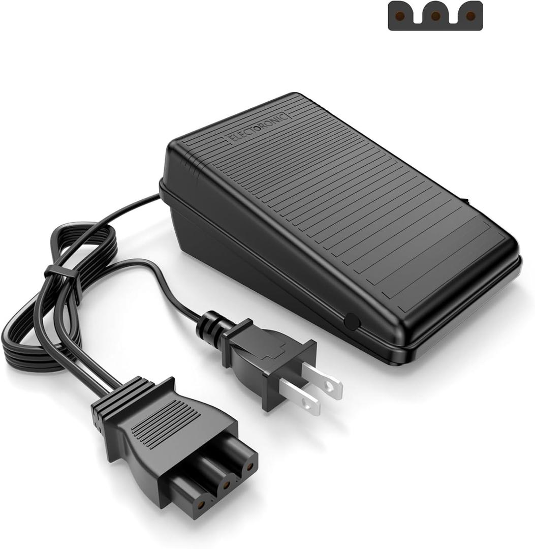 Foot Pedal Power Cord Replacement for Singer Sewing Machine, D Shape Plug Compatible with Singer 4452 4432 4423 4411 5554 5532 5523 5511 m1150 m1500 m2100(359102-001)