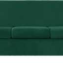 CONRUSER Stretch Sofa Slipcover, Soft Velvet Sofa Covers for 3 Cushion Couch Thick Furniture Protector for Pets & Kids (Green, L)