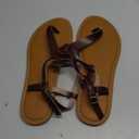 Amazon Essentials Women's Casual Thong Sandal with Adjustable Ankle Strap, 7.5, Brown