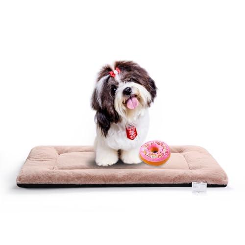 Dog Beds Crate Pad for Small Dogs Ultra Soft Dog Crate Bed Washable & Anti-Slip Kennel Pad for Dogs Cozy Sleeping Mat,Pink 24inch