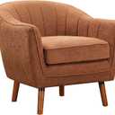 Lexicon Alard Tufted Fabric Barrel Accent Chair, Rust 31"D x 30"W x 30"H