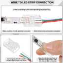 Flutesan 40 Pcs 3 Pin 8 mm Solderless LED Light Strip Connectors Clear Track Lighting Connectors for 5050 RGB Strip Light