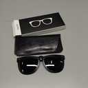 Clip-on Sunglasses Polarized Extra Large Unisex Anti-Glare Driving Glasses With Flip Up for Prescription Glasses (Black Lens)