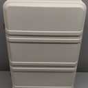 Kono 4 Piece Luggage Sets Expandable (only 28") with Spinner Wheels TSA Lock Lightweight PC+ABS Hardside Travel Rolling Suitcases 20in 24in 28in Carry on and 12in Mini Cosmetic Case Cream White