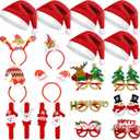 20pcs Christmas Party Hats Headdress Glasses Wristband Decor, Christmas Party supplies Favors