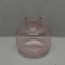 Pink Glass Vase, Short Flower Vase, Round Glass Vases for Flowers, 6 Inch Small Glass Vases for Living Room, Dining Table, Wedding, Bookshelf, Office, Coffee Table