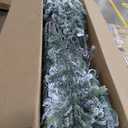 Nearly Natural 9ft. Flocked South Carolina Spruce Artificial Christmas Tree with 850 Clear Lights and 2329 Bendable Branches