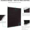 Cordless Blackout Cellular Shades for Windows, Honeycomb Window Shades with Thermal Insulation, Child & Pet Safe Room Darkening Shade, Easy Install, 32.5" W x 72" H, Black