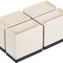 uxcell Furniture Risers 4.3 Inch, 4Pcs Rectangle Bed Risers Adjustable Couch Lifter for Extender for Bed Desk Sofa Table Lift Support Up to 1300Lbs, Beige