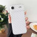 CHEDEMK Compatible with iPhone 17 Air Case, Fashion Cute Aesthetic Polka Dot Phone Case for Women, Shockproof Slim Soft TPU and Hard PC Protective Phone Cover for iPhone 17 Air 6.6", White