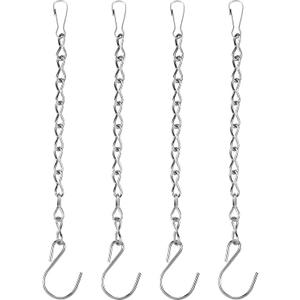 Outus White 4 Pack Hanging Chain for Bird Feeders, Planters, Lanterns, Wind Chimes, Decorative Ornaments and Birdbaths Basket Extender Chain Outdoor Indoor (9.5 Inch)