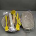 Sourdough Starter Kit, Banneton Bread Proofing Baskets Set, Sourdough Bread Baking Supplies Making Tools with Dough Scraper, Whisk, Bread Lame, Recipe