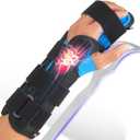 FEATOL Resting Hand Splint Stroke Hand Night Immobilizer with Removable Splints- Pain Relief For Carpel Tunnel, Stroke Recovery, Arthritis, Tendinitis-Functional Support Wrist Finger Brace-Left Hand Large-For Men and Women