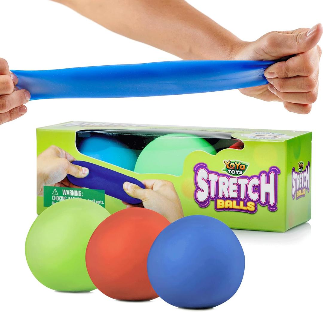 YoYa Toys Pull, Stretch and Squeeze Stress Balls - 3 Balls, Elastic Sensory Balls for Stress and Anxiety Relief, Autism and Special Needs Toys, Calming Fidgets for Kids and Adults, Ideal for Classroom YoYa Toys Pull, Stretch and Squeeze Stress Balls - 3 Balls, Elastic Sensory Balls for Stress and Anxiety Relief, Autism and Special Needs Toys, Calming Fidgets for Kids and Adults, Ideal for Classroom
