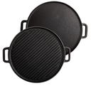 Lawei 12 Inch Cast Iron Griddles, 2-in-1 Reversible Grill/Griddle with Handle, Reversible Grill Plate Skillet for Stovetop, Gas Range, Electric Stovetop, Grill Open Fire