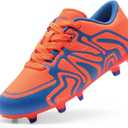 DREAM PAIRS Boys Girls Soccer Cleats Youth Firm Groud Baseball Cleats Sport Athletic Outdoor Trainning Football Shoes for Little/Big Kid (Orange) 11