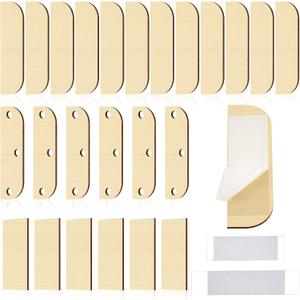 MorningRo 24 Set 3. 5 Inch Hinge Repair Wooden Plate Door Hole Spacers Cover Plate Hinge Filler Wood Repair Kit Door Shim Bulk Kitchen Cabinet Hinges Cabinet Blank with 56 Double Sided Tape(Log)