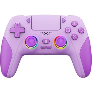 IWGAME RGB Wireless Controller for PS5/PC, Hall Effect Joysticks & Triggers Gamepad with programmable/Remap/Turbo Functions, Dual Vibration, 3.5MM Audio Jack(Purple)