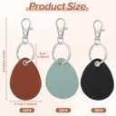 5PCS Key Fob Holder PU Leather Key Fob Holder ID Card Keys Chain Protector Case Cover with Keys Carabiner Clip Keychain Rings Keeper for Token Tag Door Entry Access Control(Black Brown Blue)