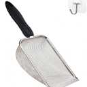 Cat Litter Scoop Stainless Steel Mesh Scooper Long Handle Deep Shovel Non-Stick Coated Metal Litter Scoop for Litter Box Kitten Pooper Lifter (Hole:3.8mm/Regular Cat Litter Scoop)