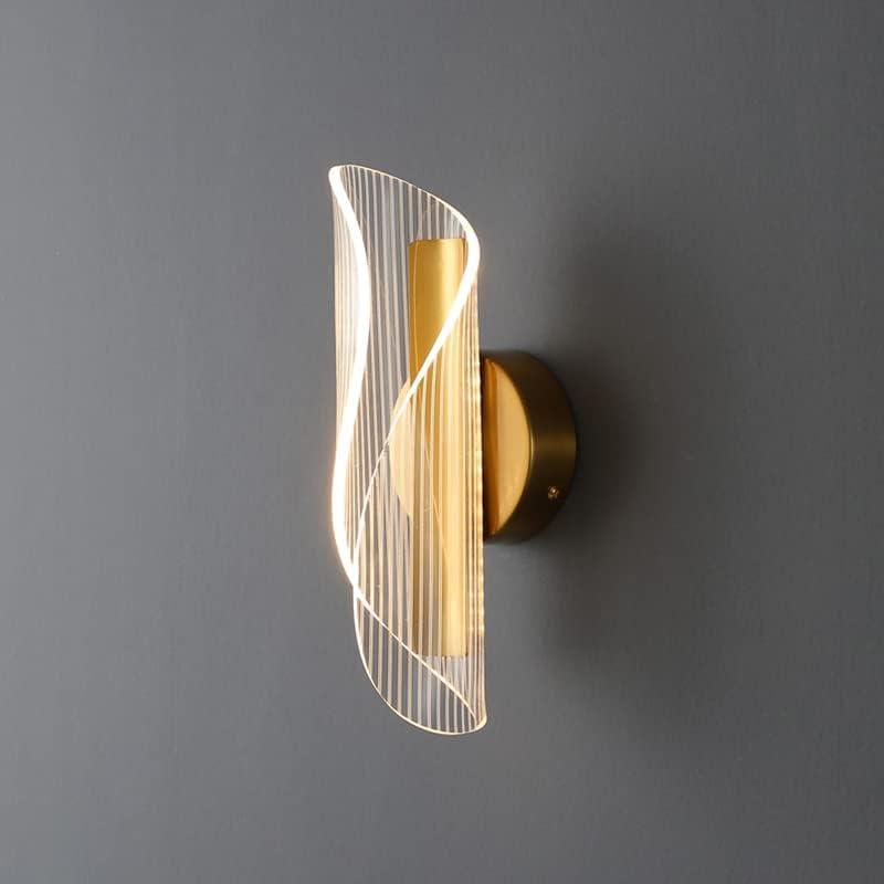 LITFAD Geometric LED Wall Sconce Modern Creative Wall Lights Metal 1 Light Sconce Light in Gold Finish for Bedroom Restaurant Hotel - 110V-120V 10W Gold Warm Light