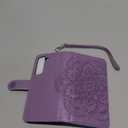 Asuwish Phone Case for Samsung Galaxy S24 FE 5G Zipper Wallet Magnetic Detachable Cell Cover with Tempered Glass Screen Protector Crossbody Strap Flower Card Holder Slot S 24 EF S24FE 24S Women Purple