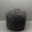 HIGOGOGO Round Stuffed Pouf Ottoman, Corduroy Poufs with Foam Chunk Filling, Furry and Fluffy Pouf Foot Stool Storage Ottoman, 20 X 15 Floor Poufs Foot Rest for Living Room, Dark Grey (20 inch)