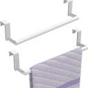 Over the Door Towel Rack for Kitchen Cabinet Doors, White | Kitchen Towel Holder for Cupboard Over Cabinet Door Towel Bar Stainless Steel Dish Towel Holder Hanger Rv Towel Rack, 2 Pack, White
