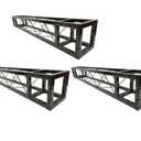 Three (3) 1.5 Meter 4.92 ft. Square 8"x8" Black Trussing Box Truss Section Bolted