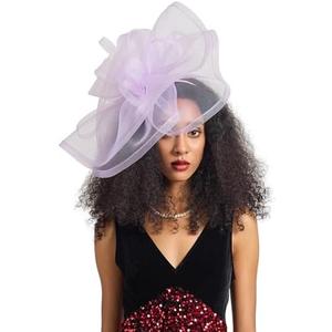 Tea Party Hat Fascinators Hats for Women Girls Elegant Kentucky Derby Hat Flower Feather Headband Outfits for Wedding Church