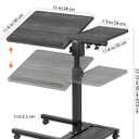 Furist Overbed Table with Wheels Adjustable Height, Mobile Standing Stand Up Rolling Laptop PC Desks with Tilting Top Height Tray Side Computer Workstation for Bedroom on Hospital Home Use, Black