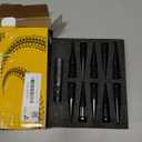 DYNOFIT M12x1.5 Spike Lug Nuts, Compatible with Chevy Toyota Lexus Honda Acura Hyundai Mitsubishi, 20PCS 12x1.5 Spiked Lug Nut, 3.35 inch Tall Closed End Nuts with 1 Socket Key (Black)