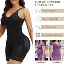 YIANNA Fajas Colombianas Moldeadoras Postpartum Shapewear Tummy Control for Women Butt Lifter Body Shaper with Zipper Crotch (Black, S)