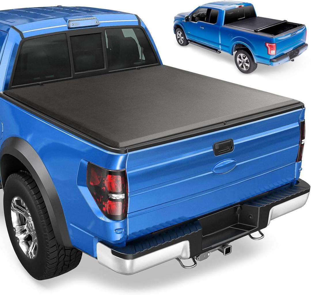 Soft Roll-up Truck Bed Tonneau Cover for 2017-2024 Nissan Titan, Without Titan Box, Fleetside 6.5 ft 78.7 in Bed