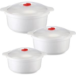 Microwave Ramen Bowl, Microwavable Bowls With Lids, Microwave Steamer with Handls, Bpa Free, Dishwasher Safe, Microwave Cookware for Kitchenware and College Dorms3pcs S+M+L